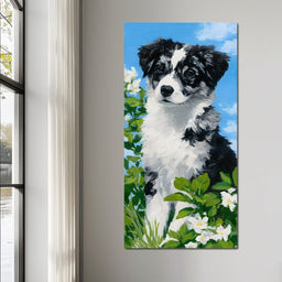 Puppy Dreams in Spring Meadows - NicheCanvas
