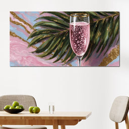 Pink Champagne Palm Luxe - NicheCanvas