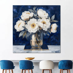 Peony Elegance Midnight Blooms - NicheCanvas