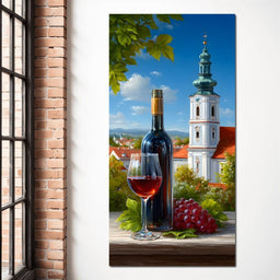 Sunlit Courtyard & Wine Cup - NicheCanvas