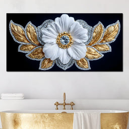 Gilded Petal Crystal Flourish - NicheCanvas