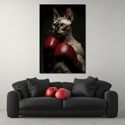 Pugilist Feline Champion - NicheCanvas