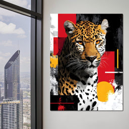 Modern Leopard Portrait Noir Gold - NicheCanvas