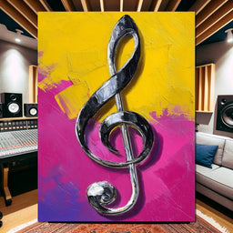 Electric Treble Clef Glow - NicheCanvas
