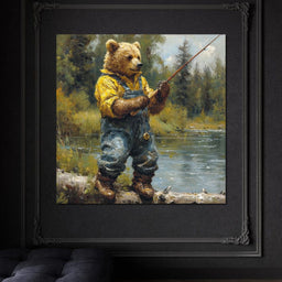 Bear Fishing - NicheCanvas