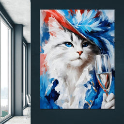 Majestic Feline Celebration - NicheCanvas