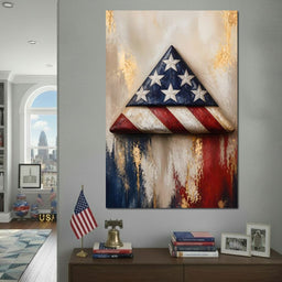 Folded Honor Beneath Gold Leaf - NicheCanvas