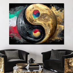 Golden Yin Yang Energy Balance - NicheCanvas