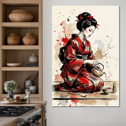 Japanese Woman Tea Ceremony - NicheCanvas