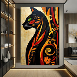 Feline Symphony Shadows - NicheCanvas