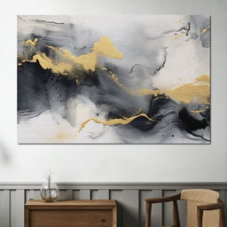 Golden Cascade Through Smoke - NicheCanvas