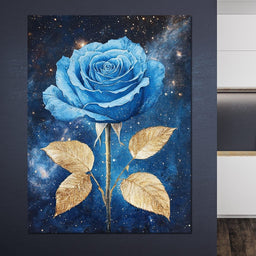 Celestial Blue Rose Symphony - NicheCanvas