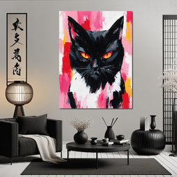 Nocturnal Panther Fire Eyes - NicheCanvas