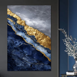 Gilded Midnight Marble Rift - NicheCanvas