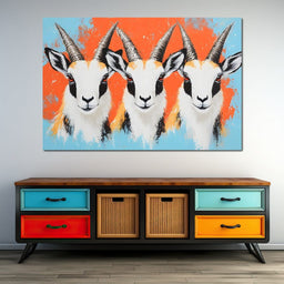 Horned Gazelle Trio - NicheCanvas