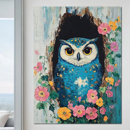 Owl Guardians Floral Haven - NicheCanvas