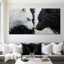 Duality of Wolf Spirits - NicheCanvas