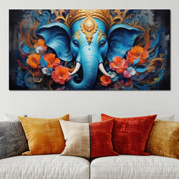 Elephant's Floral Harmony - NicheCanvas