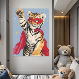 Superhero Tiger Cub Rising - NicheCanvas