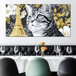 Feline Elegance Parisian Dreams - NicheCanvas