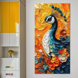 Radiant Peacock Garden Harmony - NicheCanvas
