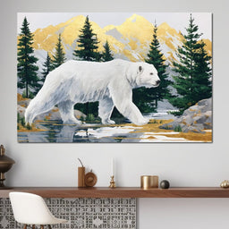 Majestic Polar Bear Wilderness Stroll - NicheCanvas