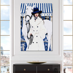 Cafe Socialite With A White Steed - NicheCanvas