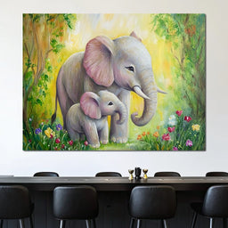 Elephant Stroll Through Blossoms - NicheCanvas
