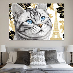 Parisian Feline Enchantment - NicheCanvas