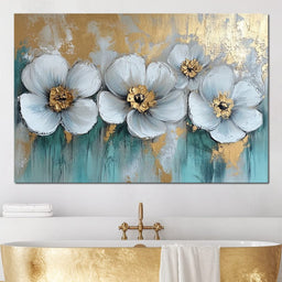 Golden Petals Dreamscape Blooms - Wildrose Creations - NicheCanvas