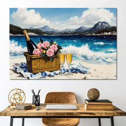 Champagne Dream by the Sea - NicheCanvas