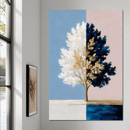 Balanced Seasons Tree Reflection - NicheCanvas