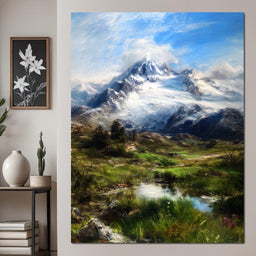 Majestic Alpine Snowbound Peak - NicheCanvas