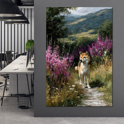 Shiba Meadow Trail Portrait - NicheCanvas