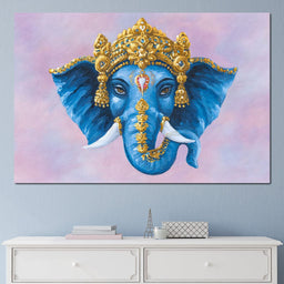 Ornate Blue Elephant Majesty - NicheCanvas