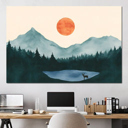 Silent Dawn Over Peaks - NicheCanvas