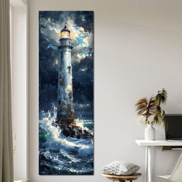 Lighthouse of Stormy Shores - NicheCanvas
