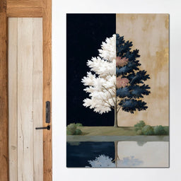 Dual Seasons Reflected Tree - NicheCanvas