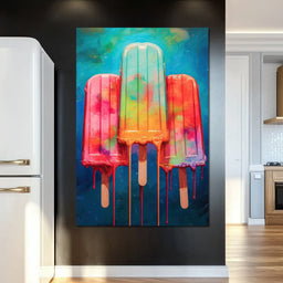 Rainbow Popsicles Glow - NicheCanvas
