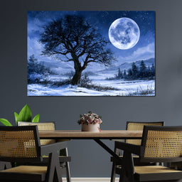 Midnight Frost Under The Lunar Glow - NicheCanvas
