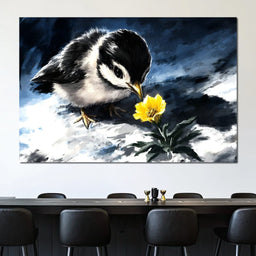 Chick Ponders Golden Bloom - NicheCanvas