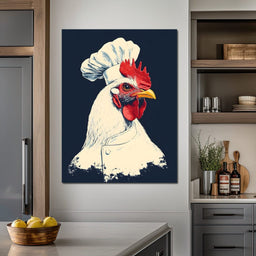 Chef Rooster Portrait - NicheCanvas