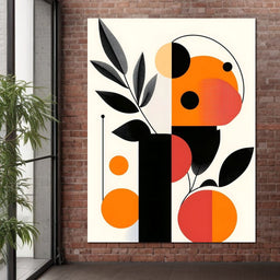 Mid Century Citrus Geometry - NicheCanvas