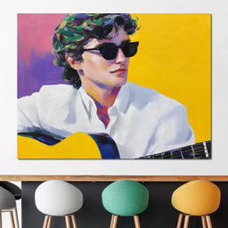 Vibrant Guitarist Sunlit Groove - NicheCanvas