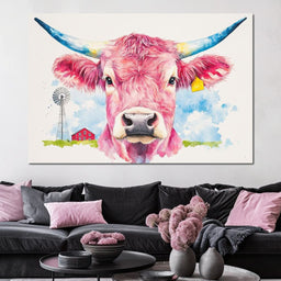 Meadows Pink Bull - NicheCanvas