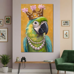 Regal Parrot Pearl Crowned - NicheCanvas