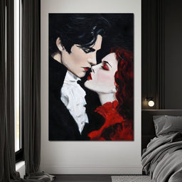 Nocturnal Lovers Vampire Kiss - NicheCanvas