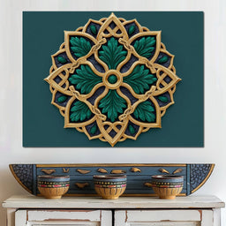Gilded Emerald Knot Medallion - NicheCanvas