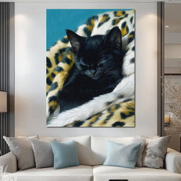 Slumbering Feline Dreams - NicheCanvas