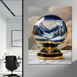 Majestic Alpine Nocturne Winter Globe - NicheCanvas